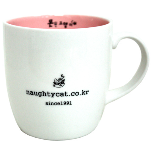 동복 내구 핑크 머그컵 (못된고양이)